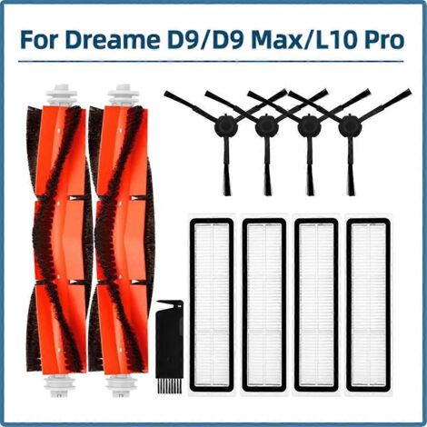 Pour Dreame D9 / D9 Max / L10 Pro / Trouver LDS Finder RLS3 Pi��ces Rouleau Brosse lat��rale Filtre HEPA Remplacement
