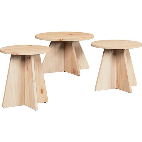 Maison Exclusive - Tavolino da salotto 3 pcs Naturale