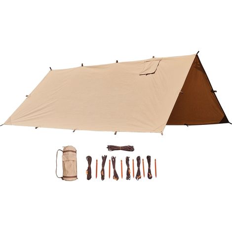 Telo di cotone Bushmen HOT Tarp™ 4x3 in policotone 220 g/m² con uscita per camino (1/5)
