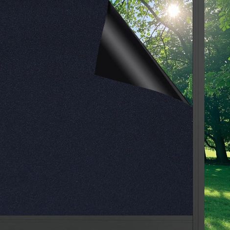 Film occultant pour verre Film de fenêtre noir Opaque électrostatique autocollant résistant aux UV et protection solaire pour chambre à coucher, salle de bain, bureau Film pour verre 30 x 600 cm (1/5)