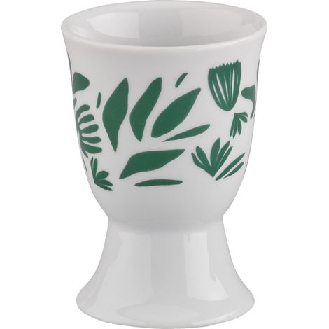 Huevera Cilio Amici, porcelana, diámetro 5 x 7 cm, hojas verdes (1/2)