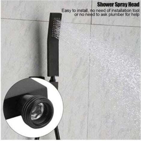 Doccetta da bagno con doccetta in ottone cromato nero opaco, soffione doccia G1/2 nero.