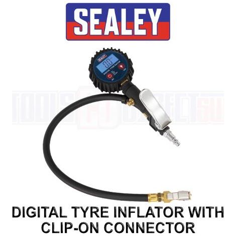 Sealey Digital Tyre Inflator with Clip-On Connector SA400