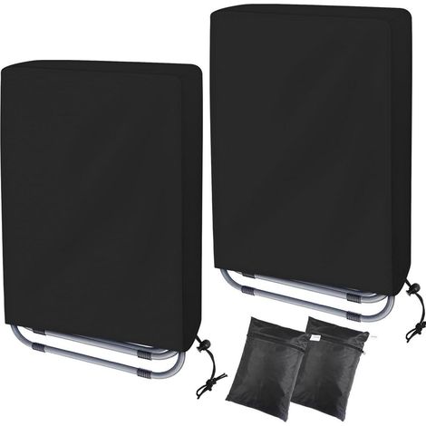 2er Set Klappstuhl Schutzhüllen 110x71cm Oxford wasserdicht winddicht UV-Schutz mit Tasche (1/5)
