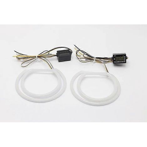 Hochwertiges SMD-Baumwoll-LED-Angel-Eye-Halo-Ring-Set mit Lichtschalter für BMW 3er E46 Compact (2001–2005) – weiß und gelb