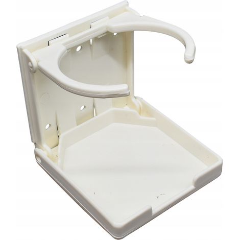 Portavasos ajustable con cierre de rosca, color blanco, para barcos, yates y autocaravanas. (1/3)