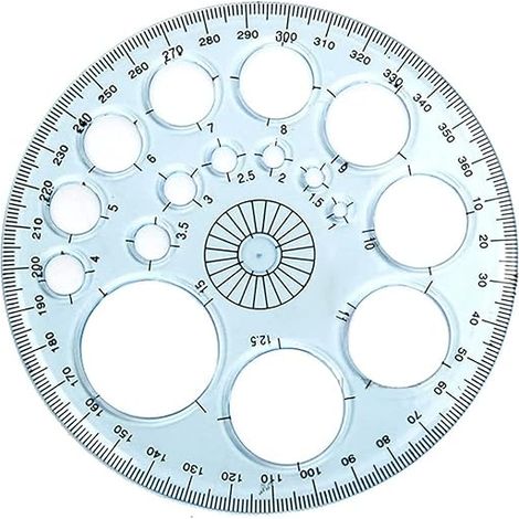 Ahlsen Multifunktions-Geometrielineal, universelles Multifunktions-Zeichenlineal, Messwerkzeug für geometrische Zeichenvorlagen (1/5)