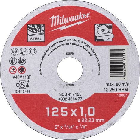 Milwaukee Metalltrennscheibe Contractor 125 mm SCS41 1 mm Contractor
