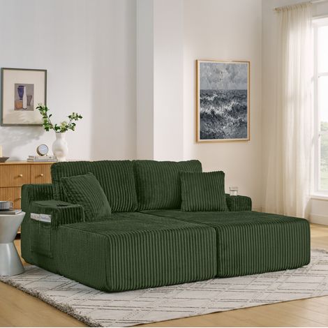 divano letto 2 posti in tessuto corda verde OKMYHOME (1/5)