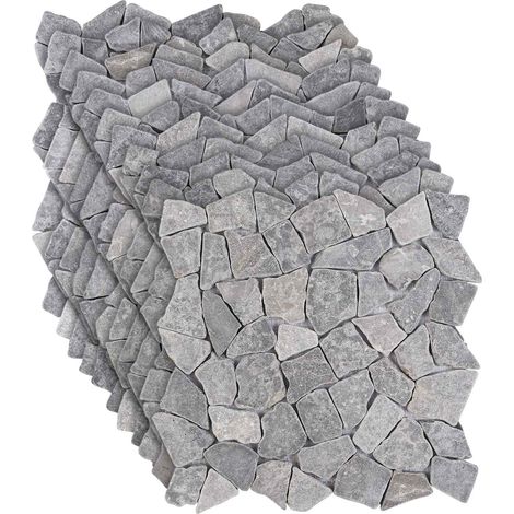 Mosaikfliesen Hellgrau 30 x 30 cm Marmor vidaXL