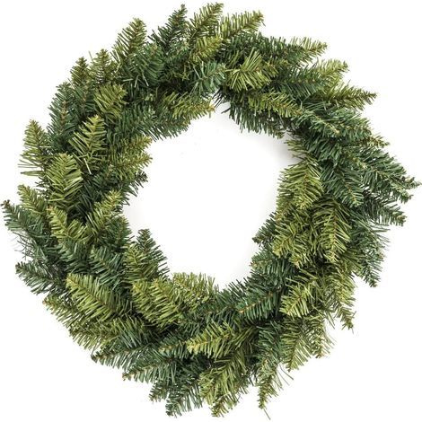 Décoration de Noël Couronne Artificielle Vert 2 Tons D 40 cm