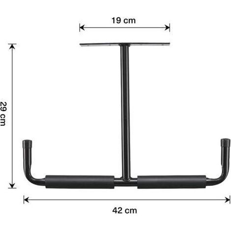 Crochets de rangement pour garage, fixation au plafond, crochets utilitaires robustes, support d'échelle, pour suspendre tuyaux, bois et autres objets encombrants (lot de 2, noir) (1/3)