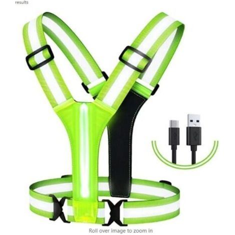 LED reflective vest, running gear, high-visibility reflective running gear. Rechargeable reflective running vest for walking and running. (1/3)