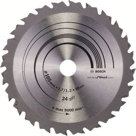 Bosch PRO Wood Kreissägeblatt, 165 x 1,7 x 20 mm, T24 (1/3)