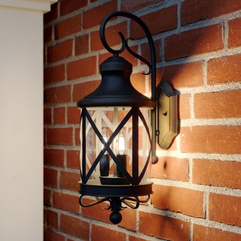 [GEBRAUCHT] B-Ware Lucande Marcellino Wandleuchte Leuchte Außenwandleuchte Braun Led E14 3 Flam780