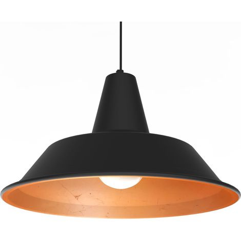 LUMICOM  DUNA Sospensione, 1XE27, max 42W, metallo, nero opaco/foglia rame, D.45cm