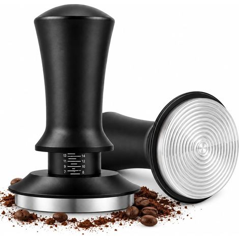 Tasseur à espresso à ressort de 53 mm avec base filetée en acier inoxydable compatible avec les porte-filtres de 53,3 mm, 53,5 mm et 54 mm (1/5)