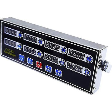 Minuteur de cuisine numérique professionnel à 8 canaux, minuteur calculateur en acier inoxydable avec alarme et horloge. (1/5)