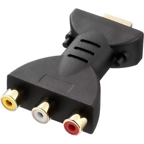 Adaptateur HDMI vers AV 1080P, HDMI mâle vers 3 RCA femelles rouge/blanc/jaune, pour TV, console, PC, DVD, projecteur (1/5)