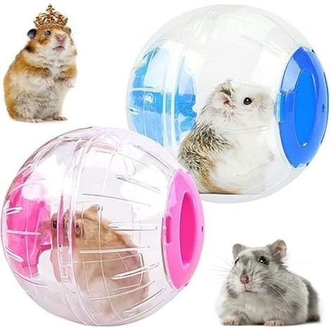 Crystal Hamster Exercise Ball - Transparent with Colorful Rodent Wheel Toy (1/4)
