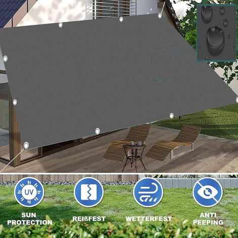 1 Voile d'ombrage,Rectangulaire 2.5x2.5M,Tissu Oxford,Gris Foncé,Patio Jardin Piscine