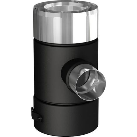 JONCOUX Té 90° - Apollo Pellets 2.0 - noir Ø80/130 mm - piquage d’air Ø60 mm