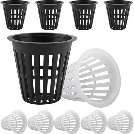 Vasi idroponici in plastica da 50 pezzi, cestini riutilizzabili per piante acquatiche per coltivazione idroponica e aeroponica, piantagione di fiori e giardinaggio (25 neri, 25 bianchi) 5,55 (1/4)