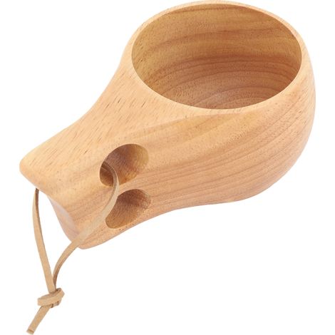 Lot en bois multifonction mug nordique avec anse 200ml pour thé vin lait café double trou (1/5)