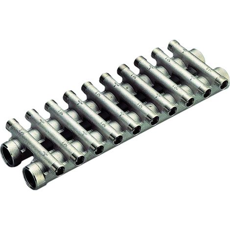 COLLETTORE COMPATTO IN OTTONE NICHELATO PER RISCALDAMENTO 3/41/2 8+8 TIEMME RACCORDERIE SPA