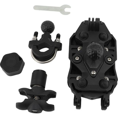 Decdeal Motorcycle Téléphone Solder Aluminium ALLIAGE BRAMME ANTISMENT ANTICO MONTRE POUR LA MOCESSE DE 13-32 mm Motorcycles de guidon électriques Scooters Black (1/2)