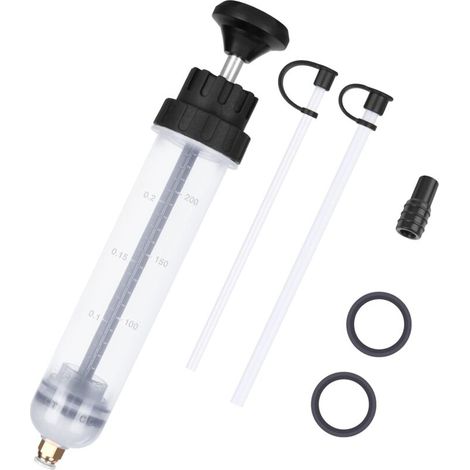 Seringue d'aspiration de 200 cc avec tube d'extension et connecteur pour huile de transmission automobile (1/5)