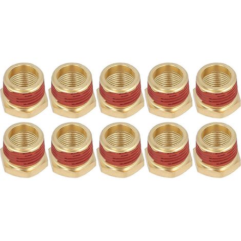 10 raccords de tuyauterie en laiton avec filetage 1/2" à 3/8", 1200 psi NPT, réducteur avec douille hexagonale (ADA)