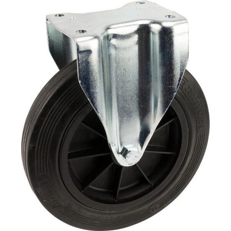 Bockrolle mit schwarzem Gummireifen TENTE 4688PVR250P63