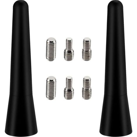 Pièces 6.5cm Mini Antenne Voiture Courte, FM/AM Tige d'antenne de Voiture, Mini Antenne de Voiture Universelle, avec 6 Vis M4/M5/M6, pour la Réception Radio FM/AM (1/4)