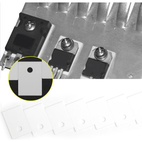 100 feuilles isolantes en céramique d'alumine TO-220, trous de 3,2 mm, pour transistors MOS et IGBT, support de refroidissement. (1/5)
