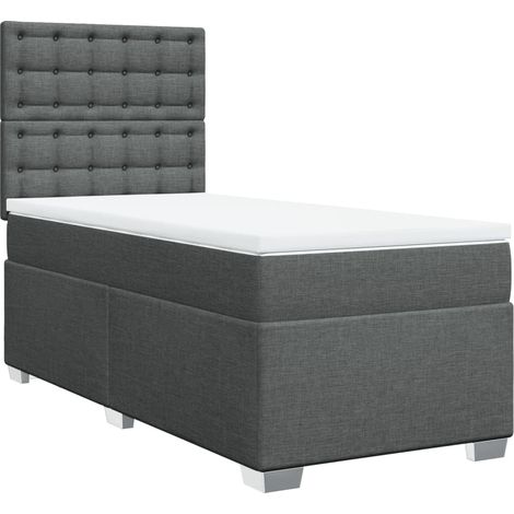 Maison Exclusive - Cama box spring con colchón tela gris oscuro 1 (1/5)