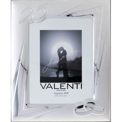 Cadre photo en argent 18 x 24 cm, idéal comme cadeau pour mariage d'argent, 25 ans de mariage pour le 25 ans de famille ou la mère et le papa. (1/5)