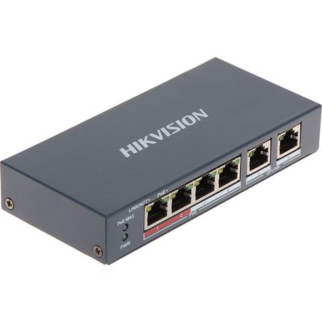 Switch PoE de 4 puertos Hikvision DS-3E0106P-E/M (1/5)