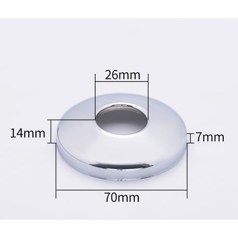 Rosace de robinet en acier chromé 26 mm, diamètre 14 mm (10 pièces)