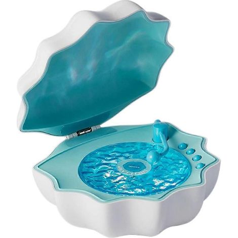 Lampe-enceinte en forme de coquillage, enceinte Bluetooth sans fil avec caisson de basses, objet de décoration de bureau, bleue, un cadeau idéal pour les amis. (1/5)