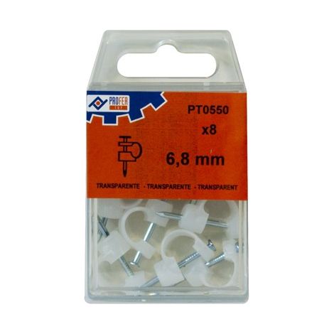 FERMAGLIO IN PLASTICA TRASPARENTE C/8 - 6,8 MM