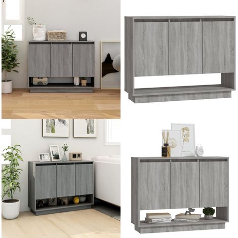 Sideboard Grau Sonoma 97x31x75 cm Holzwerkstoff - Sideboard - Wohnwand - TV-Schrank - Regal - Grau - Home & Living (1/5)
