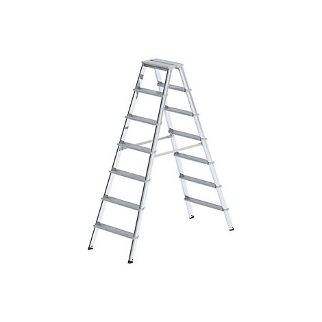 Escalera tipo tijera de peldaños planos de aluminio de ascenso