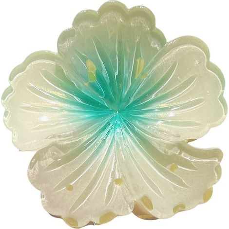 Pince à cheveux pour femme, couleur dégradée, forme de fleur, idéale pour les vacances à la plage ou les voyages. Pince à cheveux requin pour la tête.-Light blue (1/5)
