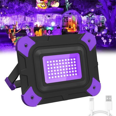 Lampe UV directionnelle noire rechargeable avec support rotatif à 180° (1/5)