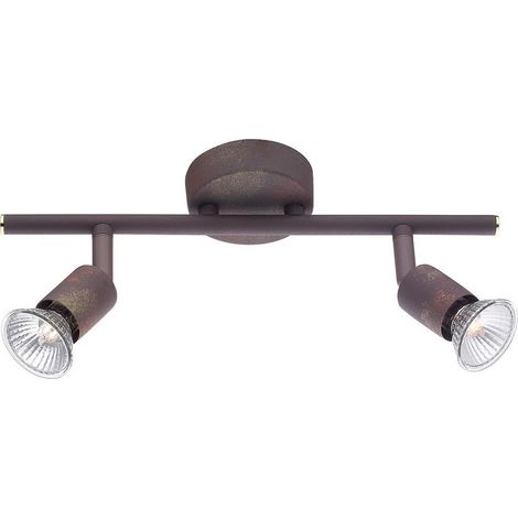 Merano Fayetteville Spot de Plafond 2 Lumières Twin Métal Rouille GU10 2x50W