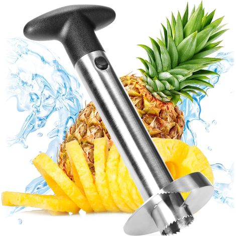 1 Coupe-ananas, Acier inoxydable, Lame tranchante, Éplucheur 3 en 1, Pour cuisine