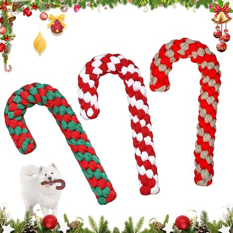 Kauspielzeug für Hunde – Weihnachts-Zuckerstangenspielzeug – Weihnachts-Hundeseil