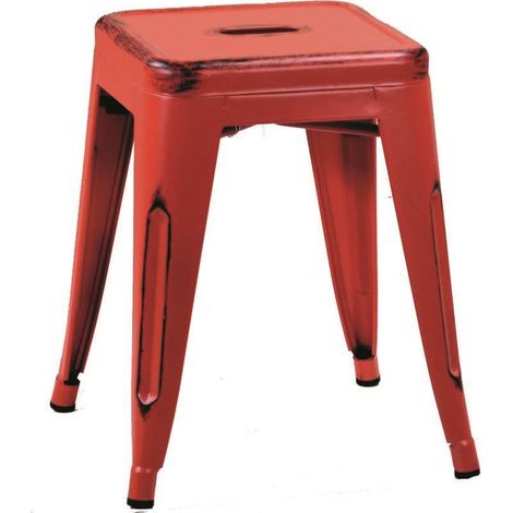 Sgabello ferro bristol rosso cm 39x39h45 (1/4)