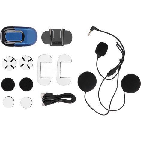 Motorradhelm mit abnehmbaren Bluetooth 5.0-Kopfhörern, 1100-mAh-Akku für Motorradfahrer, blaue Farbe